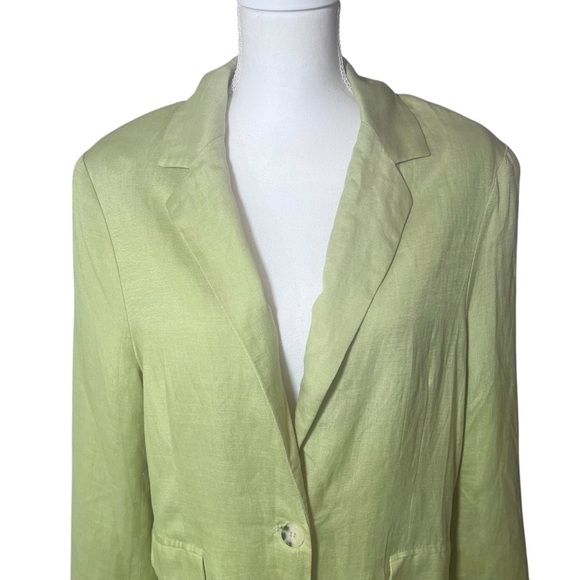 ASTR The Label Rio Oversized Blazer Jacket Celery Green Large NWOT Linen Blend - Picture 3 of 16